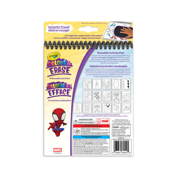 Crayola - Colour & Erase Reusable Activity Pad, Spidey & Friends