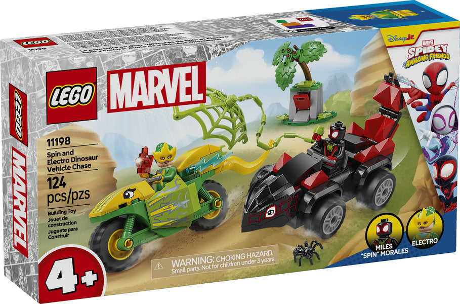 Lego: Marvel Spin and Electro Dinosaur Vehicle Chase - Ages 4+