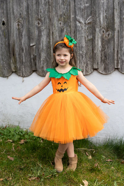 GP: Pumpkin Patch Princess Dress and Headband Set - Available in Multiple Sizes