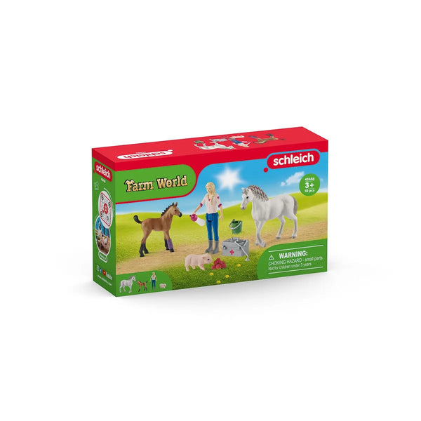 Schleich: Vet Visiting Mare and Foal - Ages 3+