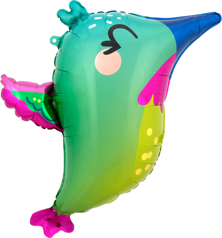 25" Balloon: Colourful Hummingbird