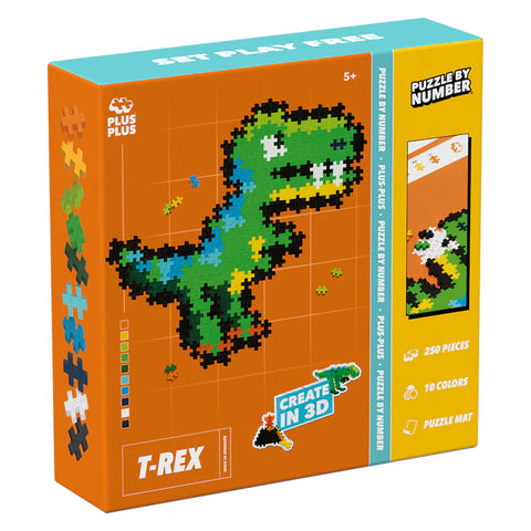 Plus Plus: T-Rex Puzzle by Number - Ages 5+