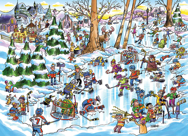 1000 Piece Puzzle: Doodle Town - Hockey Town - Ages 12+