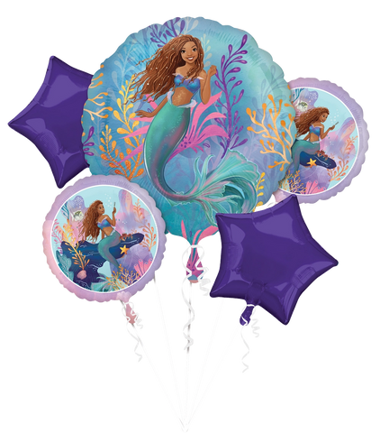 Little Mermaid Live Action 5 Balloon Bouquet