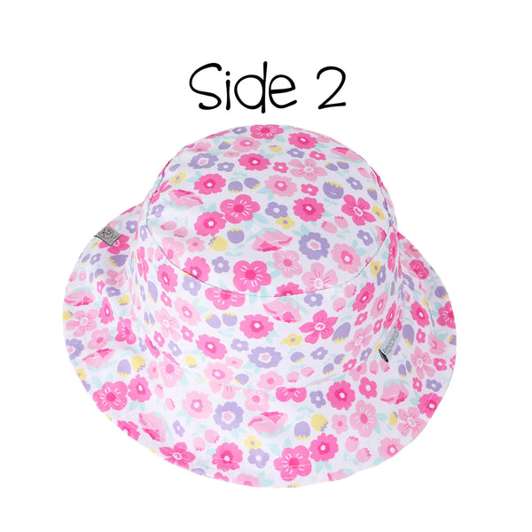 Sun Hat : Butterfly/Floral pattern - Reversible  - Asst sizes