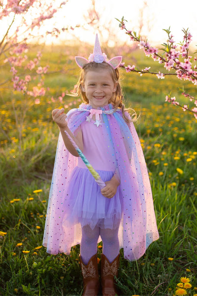 GP: Rainbow Unicorn Cape and Headband Set - Size 4/6