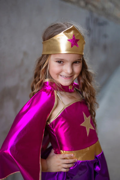 GP: Superhero Star Dress, Cape & Headpiece - Size 5-6