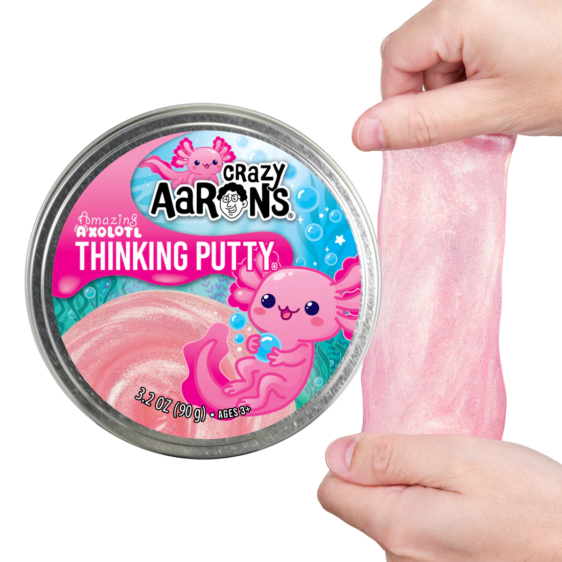 Thinking Putty: 4" Tin Amazing Axolotl - Ages 3+
