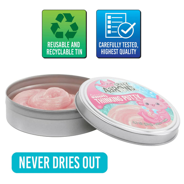 Thinking Putty: 4" Tin Amazing Axolotl - Ages 3+