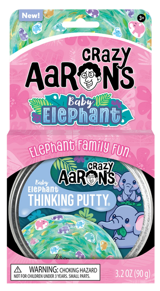 Crazy Aarons Thinking Putty Baby Elephant 4" Tin