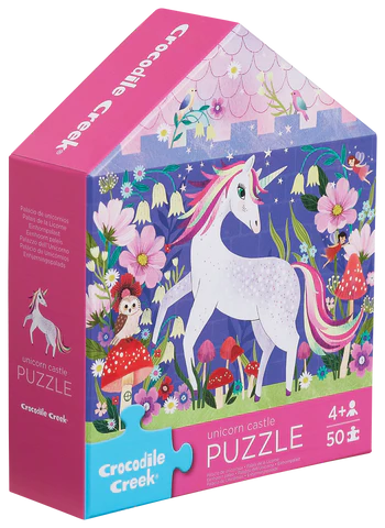 50 Piece Puzzle: Flat House Unicorn Castle - Ages 4+
