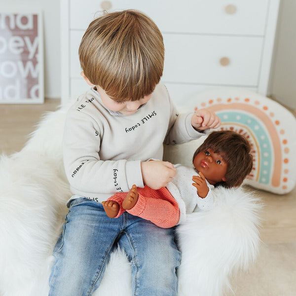 15" Baby Doll Outfit: Eco Knitted Sweater & Trousers - Ages 3+