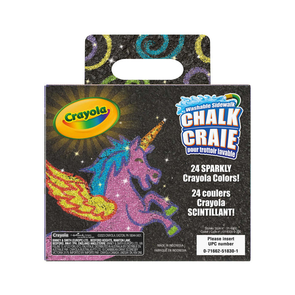 Crayola: Sidewalk Chalk - Glitter 24 Count - Ages 4+