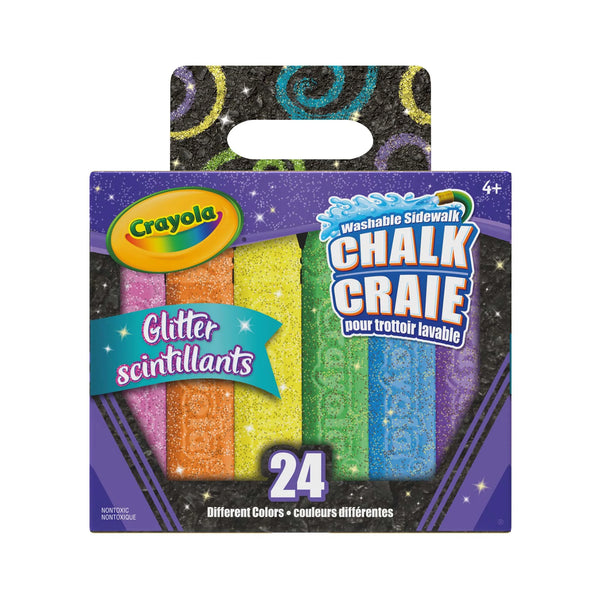 Crayola: Sidewalk Chalk - Glitter 24 Count - Ages 4+