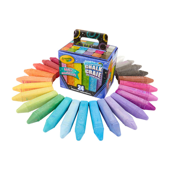 Crayola: Sidewalk Chalk - Glitter 24 Count - Ages 4+