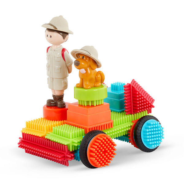 Bristle Blocks Safari Set - 85 Piece Construction Toy with Storage Case