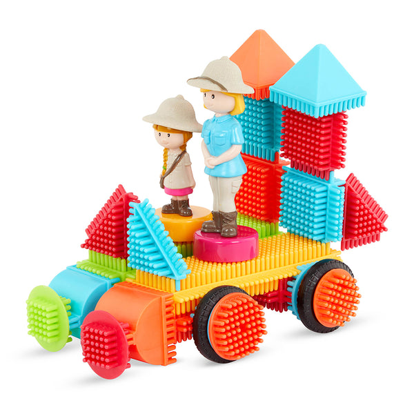 Bristle Blocks Safari Set - 85 Piece Construction Toy with Storage Case