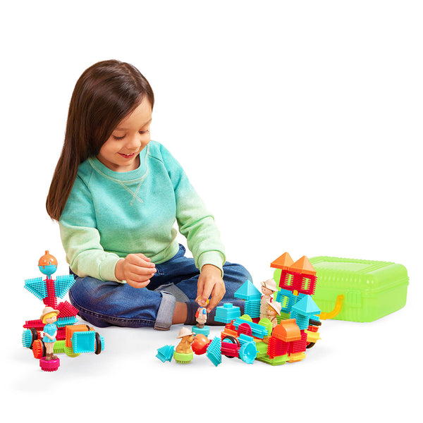 Bristle Blocks Safari Set - 85 Piece Construction Toy with Storage Case