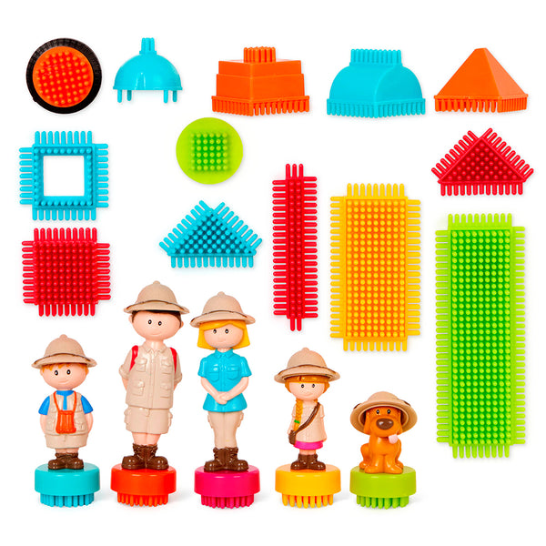 Bristle Blocks Safari Set - 85 Piece Construction Toy with Storage Case