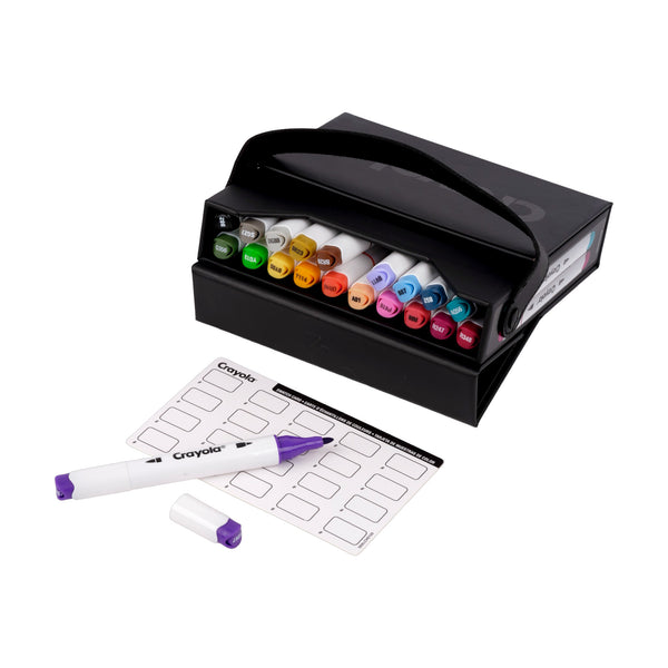 Crayola - 20 Count Dual-Tip Alcohol Marker Set - Fine & Chisel Tips