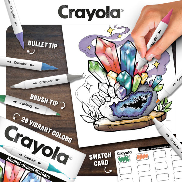 Crayola - 20 Count Dual-Tip Alcohol Marker Set - Fine & Chisel Tips