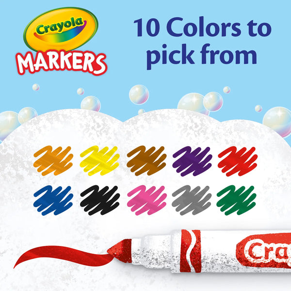 Crayola: Original Broad Line Markers, Classic Colours, 10 Count - Ages 3+