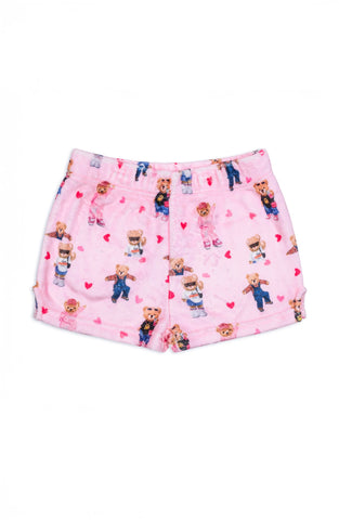 Plush Shorts: Teddy Bears - Pink - Multiple Sizes Available