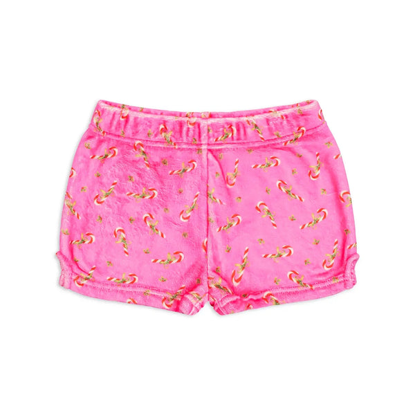Plush Shorts: Candy Cane - Pink  - Multiple Sizes Available