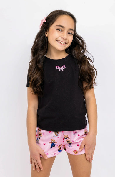 Plush Shorts: Teddy Bears - Pink - Multiple Sizes Available