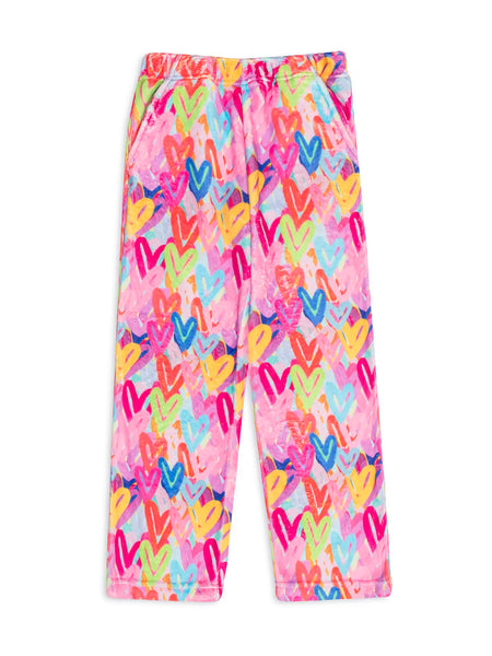 Plush Pants: Graffiti Hearts - Pink - Multiple Sizes Available