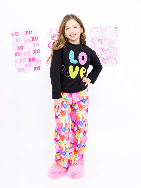 Plush Pants: Graffiti Hearts - Pink - Multiple Sizes Available