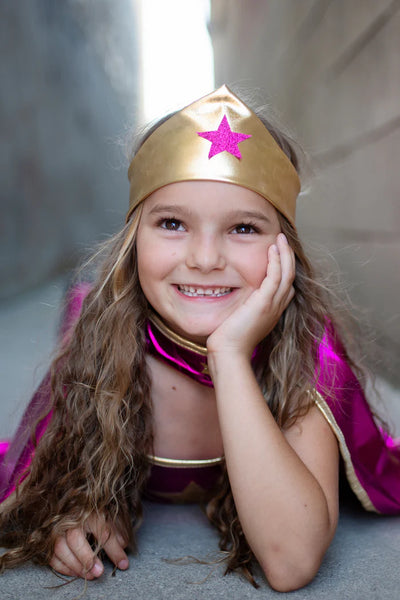 GP: Superhero Star Dress, Cape & Headpiece - Size 5-6