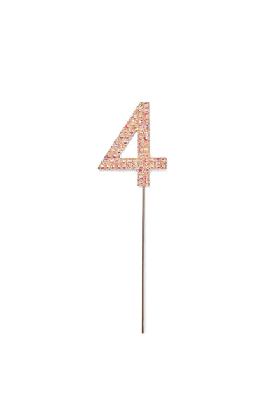 Rhinestone Number Cake Toppers: Pink