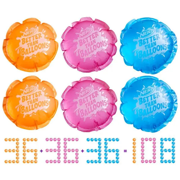 Nerf: Better Than Balloons, 108 Water Pods - Ages 3+