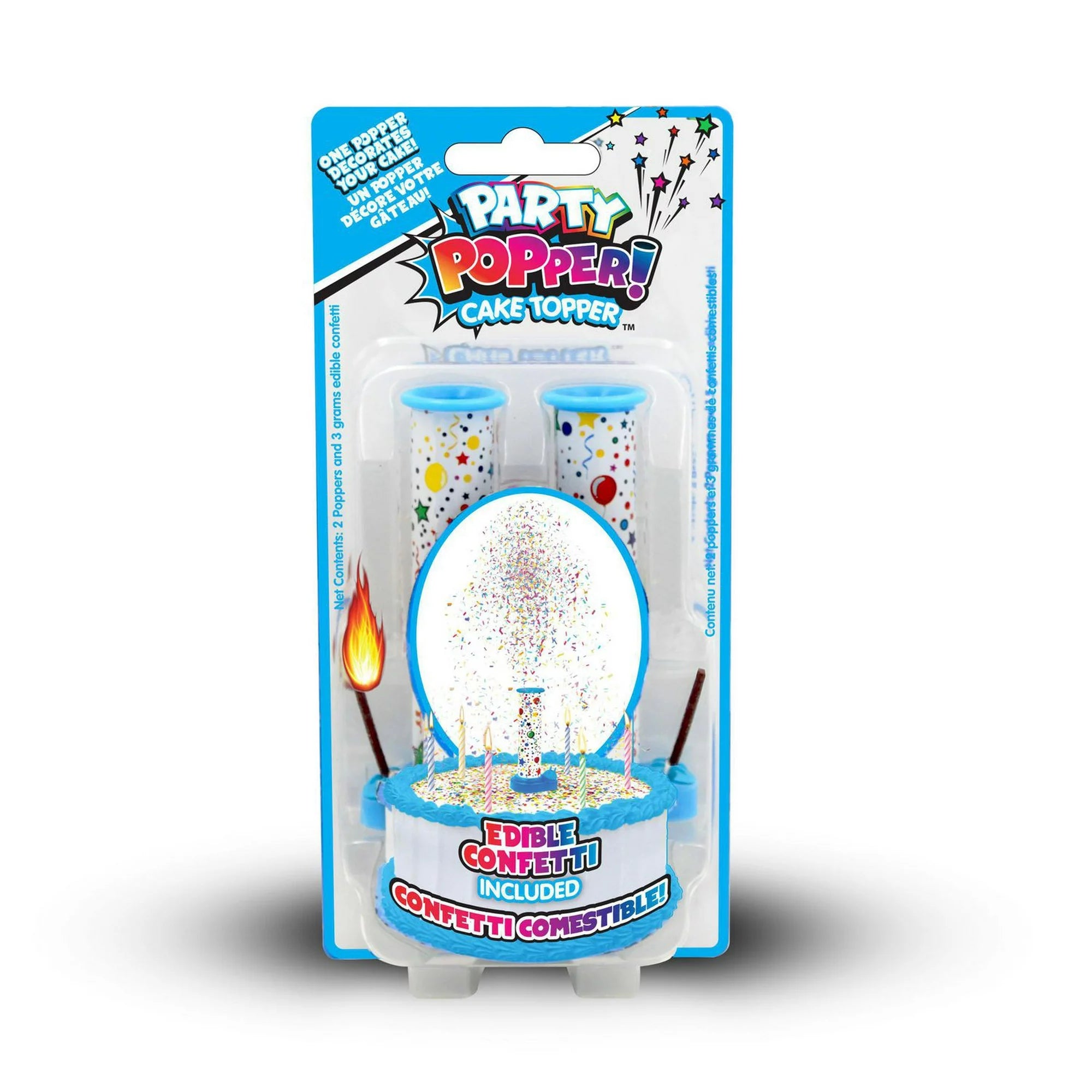 Cake Topper Party Popper: Blue