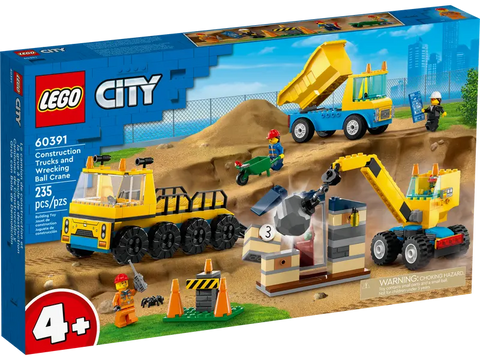 Lego: City Construction Trucks and Wrecking Ball Crane - Ages 4+