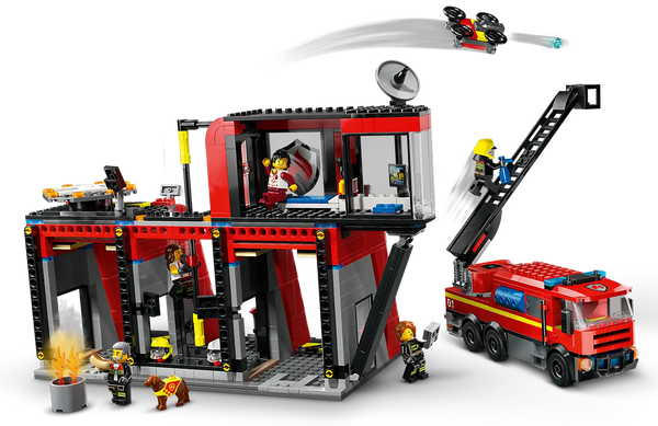 Lego: City Fire Station with Fire Truck - Ages 6+