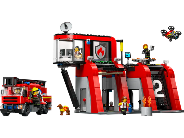 Lego: City Fire Station with Fire Truck - Ages 6+