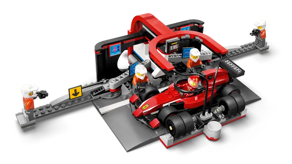 Lego: City F1 Pit Stop & Pit Crew with Ferrari Car - Ages 6+