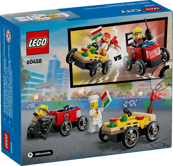 Lego: City Pizza vs. Fire Truck Race Car Pack - Ages 5+