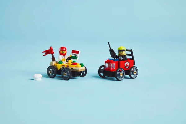 Lego: City Pizza vs. Fire Truck Race Car Pack - Ages 5+