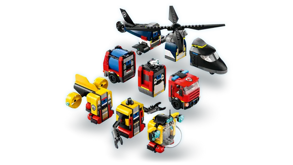 Lego: City Helicopter, Fire Truck & Submarine Remix - Ages 7+