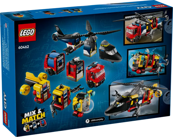 Lego: City Helicopter, Fire Truck & Submarine Remix - Ages 7+
