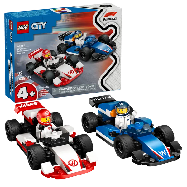 Lego: City F1 Williams Racing & Haas F1 Race Cars - Ages 4+