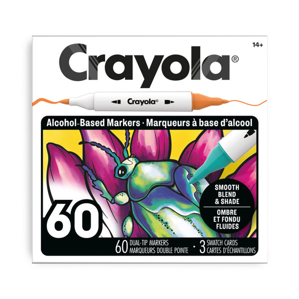 Crayola - 60 Count Dual-Tip Alcohol Marker Set - Fine & Brush Tips