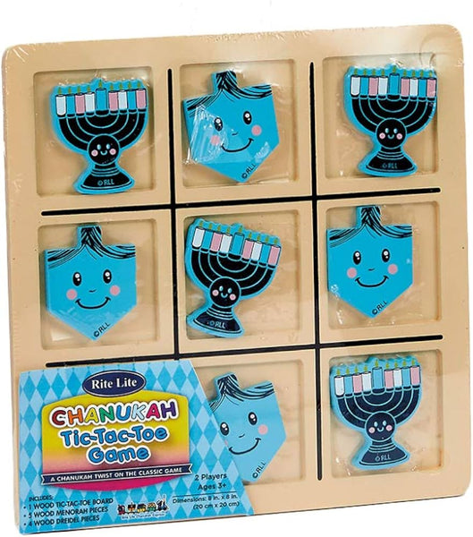 Chanukah Wood Tic-Tac-Toe Game - Ages 3+