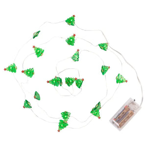 Ornaments: Light String with Tree Ornaments - 20 lights LED - Silver Tree -Ages 8+