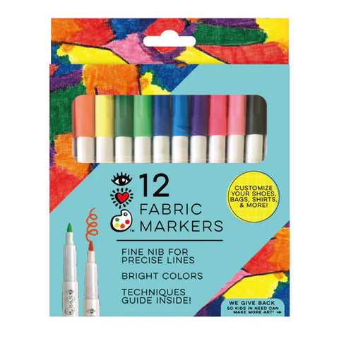 iHeartArt: 12 Fabric Markers - Ages 5+