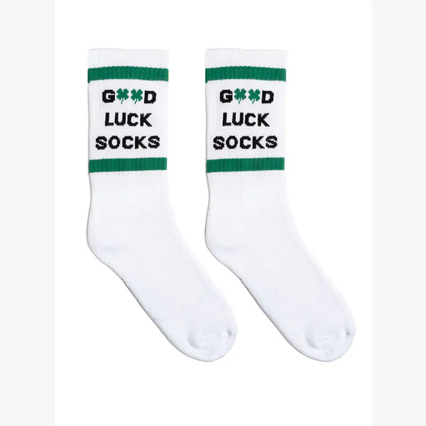 Classic Crew Socks w/ Ribbed Tubing - "Good Luck Socks"