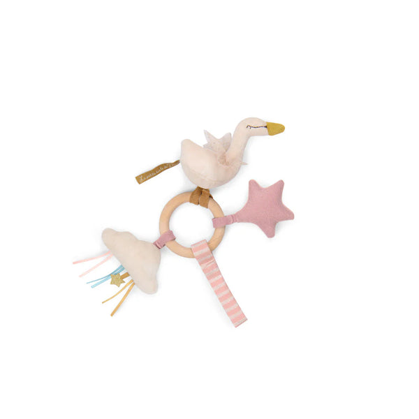 Moulin Roty Petite Ecole de Danse- swan wooden Ring Tattle